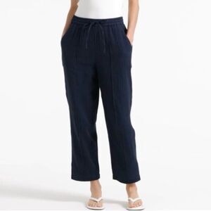 J. Crew Seaside Lightweight Pants in Soft Gauze Cotton Black Medium Tall NWT